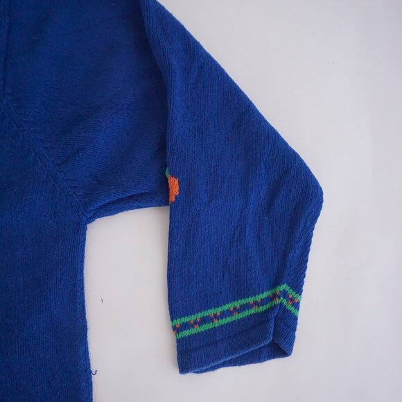Vintage The Quacker Factory Blue Bunny Carrot Knit Easter Sweater Cottagecore 2X - Picture 9 of 11
